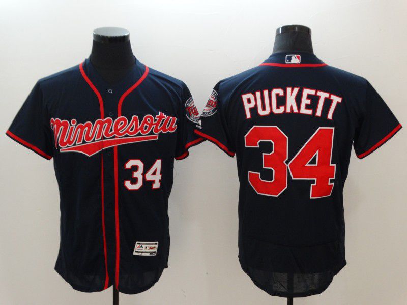 Men Minnesota Twins 34 Puckett Blue Elite MLB Jerseys